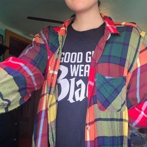 Oversized Boyfriend Plaid Flannel Shirt
